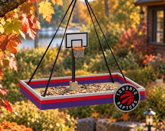 バスケットボール型バードフィーダー - 鳥好きへのNBAギフト、フープ付きミニチュアコート