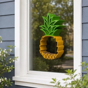 Pineapple Window Bird Feeder | Squirrel Proof | Cat TV for Indoor Cats | Backyard Bird Watching Gift