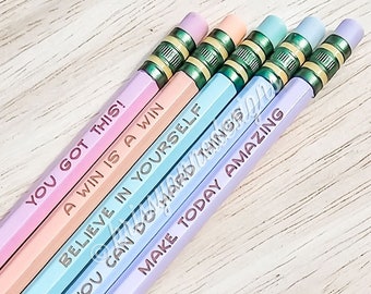 Engraved Pencil Set | Positive Affirmations