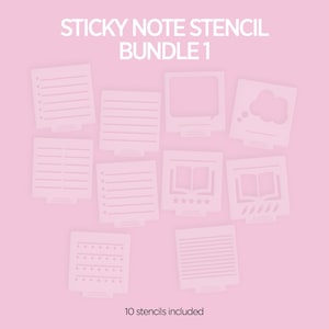 Sticky Note Flexible Stencil Bundle - 10 Stencils Included for Notes, Book Ratings and More