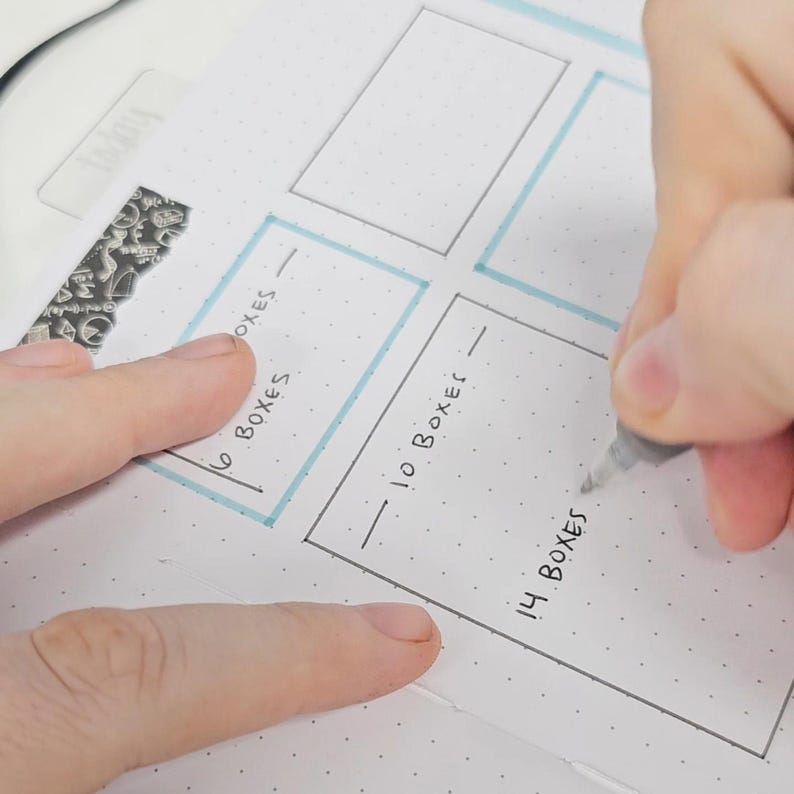 KAD Stencil - Functional Boxes - Bujo Boxes - 5mm Spacing - Etsy