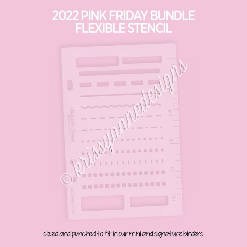 KAD Stencil Pink Friday Line Sampler image 1