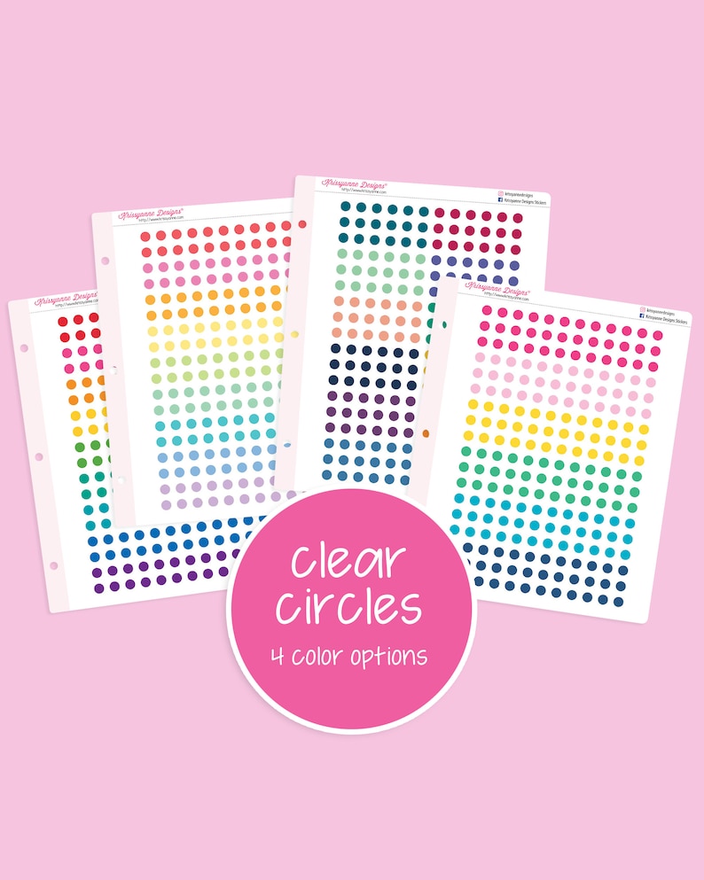Transparent Circle Stickers Set of 216 Etsy