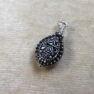 Silver Bead, Ornate, Charm, Pendant, Dangle D0207