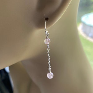 Morganite Sterling Silver Long Earrings E6056