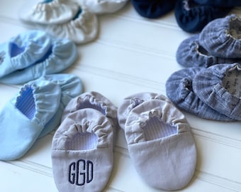 Reversible Infant Crib Shoes - Baby Boy Favorites - Shower Gift, Welcome Baby, Slippers