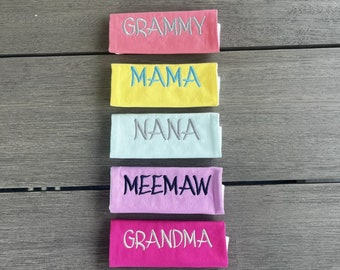 Grandma, Nana, Mimi, Memaw, Grammy -  Personalized Handle Wrap - Choice of Name or Monogram - Family Reunion, Summer Trip, Luggage Tag