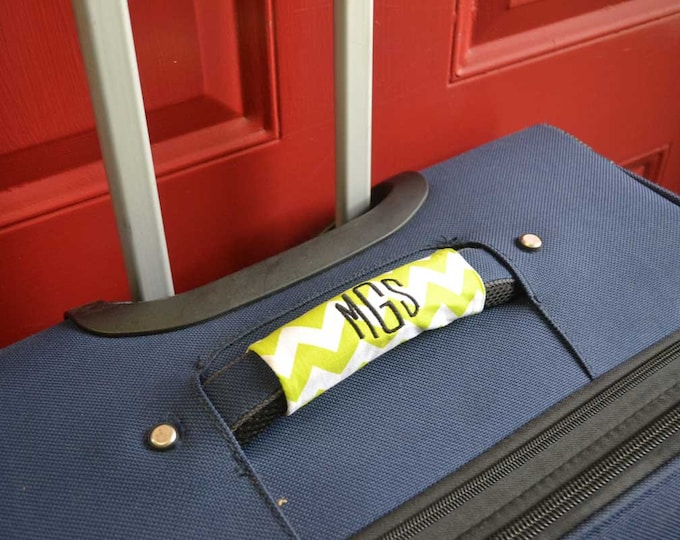 CLOSEOUT Personalized Handle Wrap - Name or Monogram - Back to School, Lunch Box, Backpack, Luggage Spotter, Velcro closure