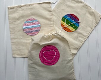 Sacchetti regalo medi ecologici riutilizzabili 8 x 10 - San Valentino, Galentine, Bambini, Insegnanti, Tesoro, Bomboniera