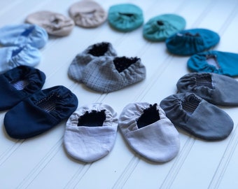 CLOSEOUT Reversible Infant Crib Shoes - Baby Boy Favorites - Shower Gift, Welcome Baby, Slippers