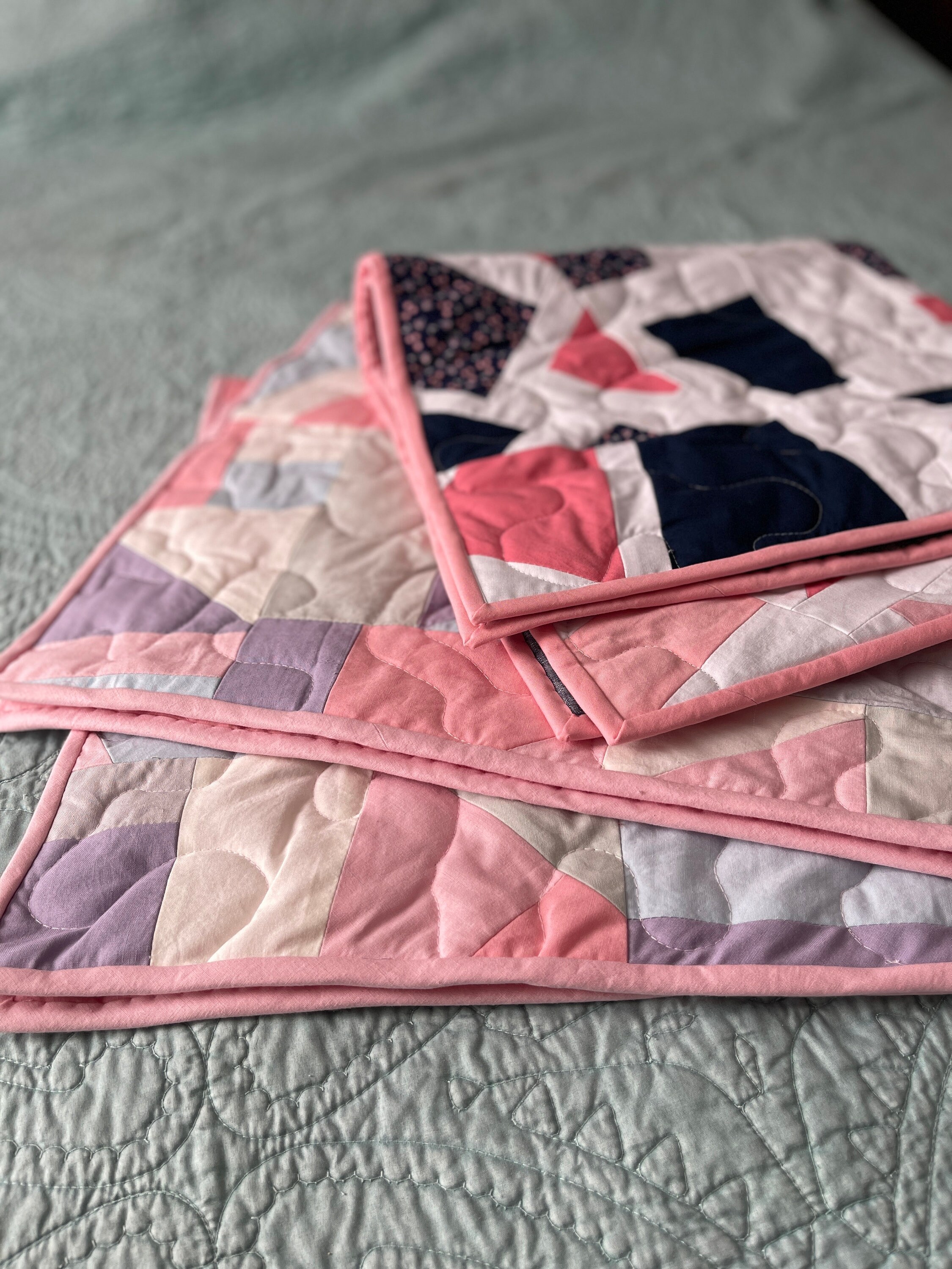 Baby Girls Handmade Quilts One Of A Kind Upcycled OOAK Blanket New Baby Gift Handmade Gift