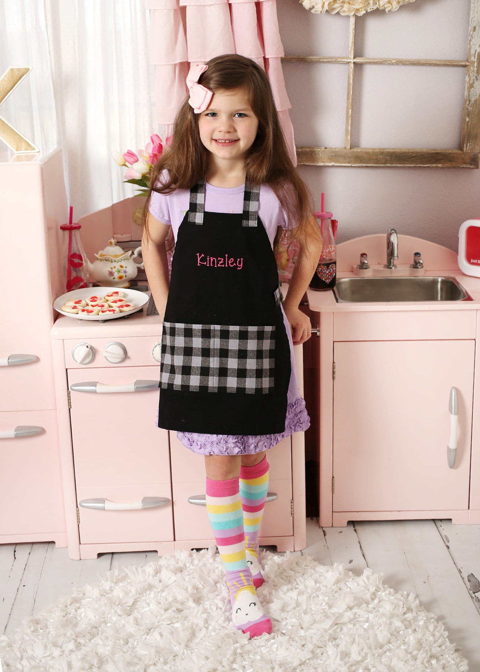 CRB Fashion Kids Cooking Baking Apron  Toddler, Little Girls, Cute Kitchen  Chef Aprons (6 to 8 Years Old, Pink Gray) - Yahoo Shopping