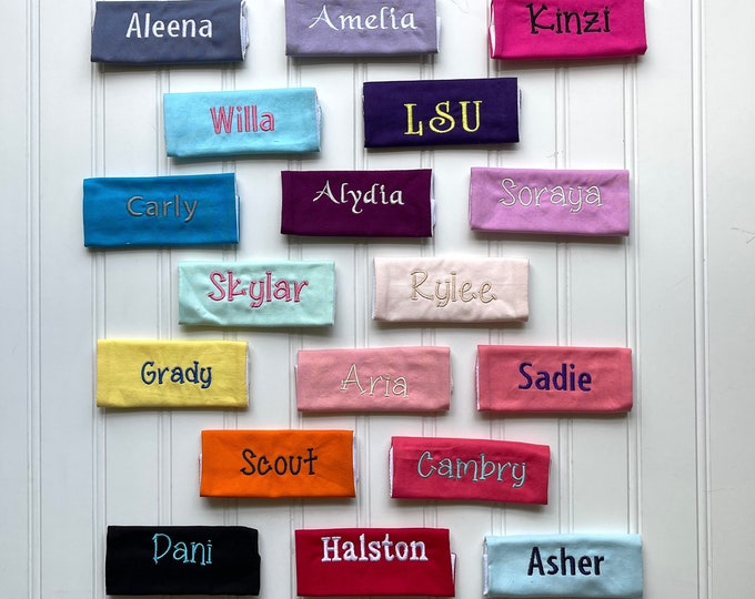 Personalized Handle Wrap - Name or Monogram - Perfect for Back To School, School Label, Teacher Gift, Lunch Box, Backpack, Family Vacation,