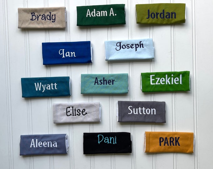 Personalized Handle Wrap - Name Monogram - Back To School, Teacher Gift, Lunch Box, Backpack, Kindergarten, Preschool label,  Summer Travel