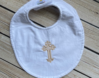 Baptism Bib - Quick Ship Dedication, New Baby, Christening, Keepsake, Godson, Goddaughter gift