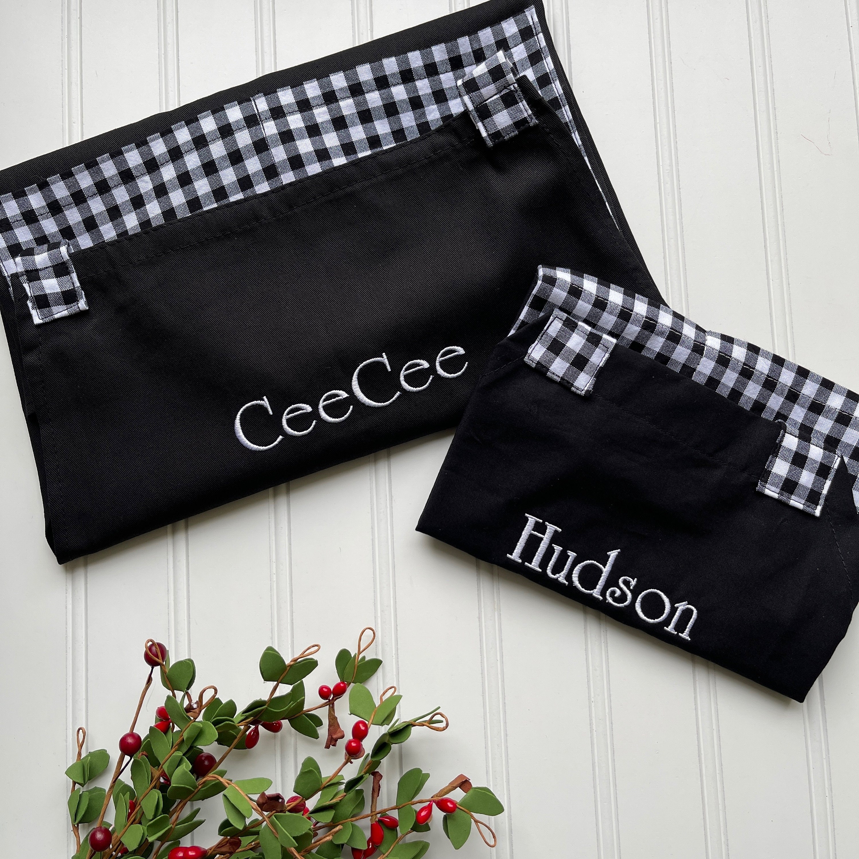 Mommy and me aprons, mom and kid cooking apron set, personalized