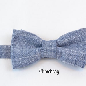 Little Boys Bowtie Child or Infant Choice of Plaids or Dots Fall Photos, Wedding, Ringbearer, Dress Up Chambray
