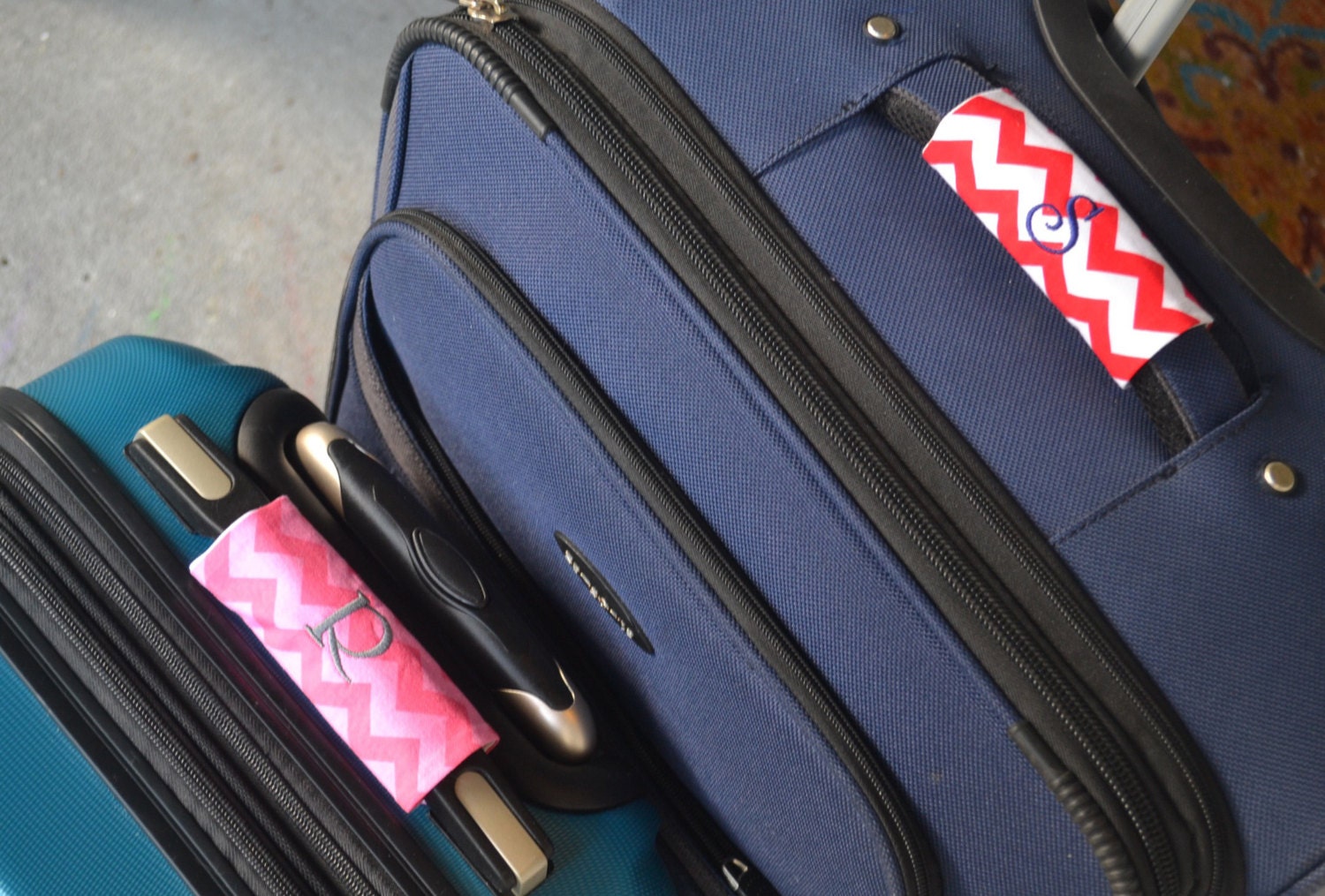 Monogrammed Luggage Handle Wrap Set of 2 in Your Choice of Etsy