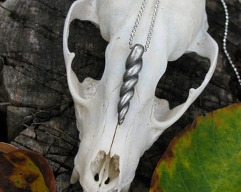 Magic Series- Unicorn/Narwhal Horn Necklace Sterling Silver