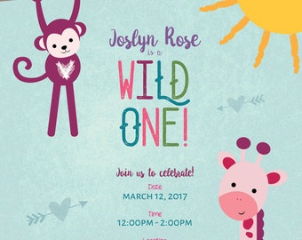 Wild One Two Birthday Invitation | Digital Download