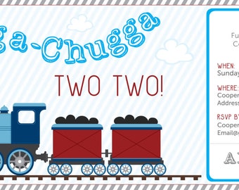 Chugga Chugga Choo Choo 2nd Birthday Invitation - Digital File