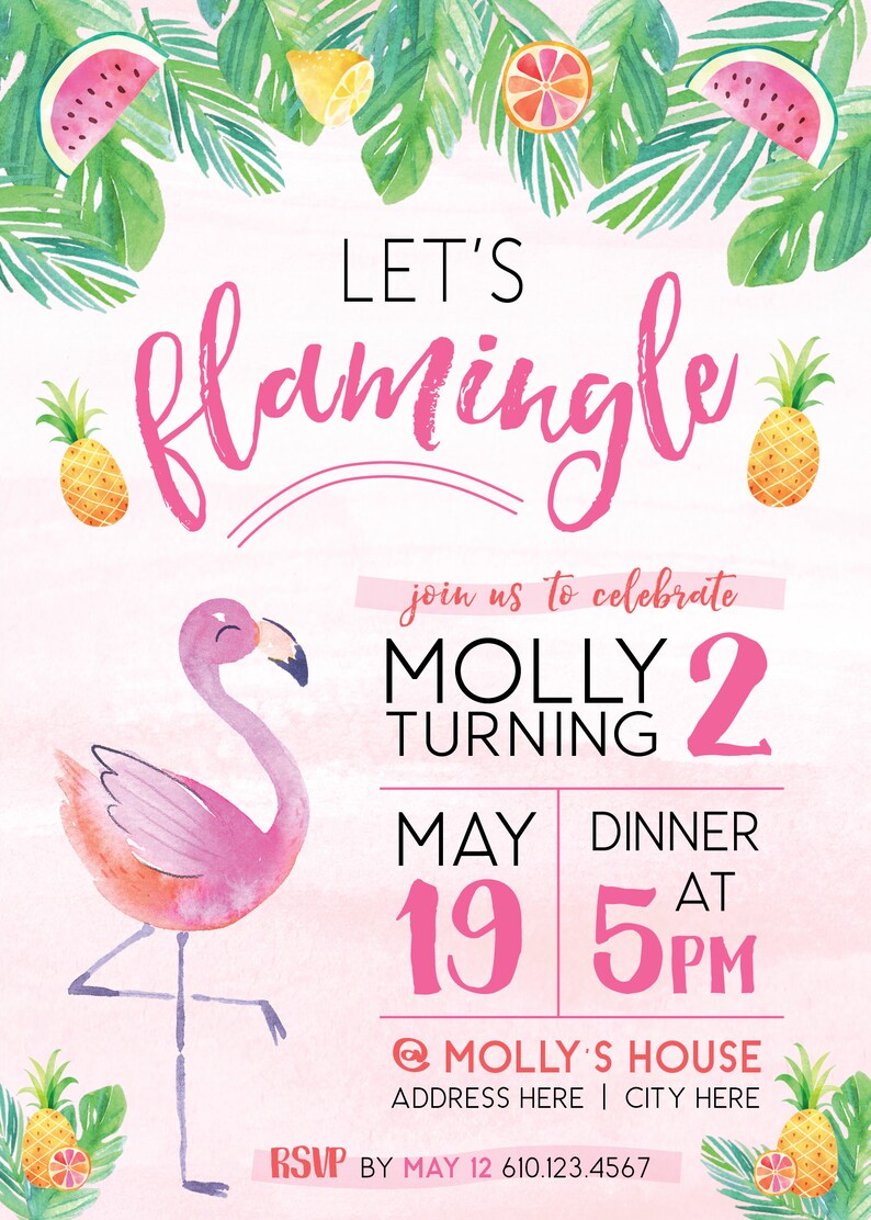 Let's Flamingle Birthday Invitation - DIGITAL DOWNLOAD - Etsy