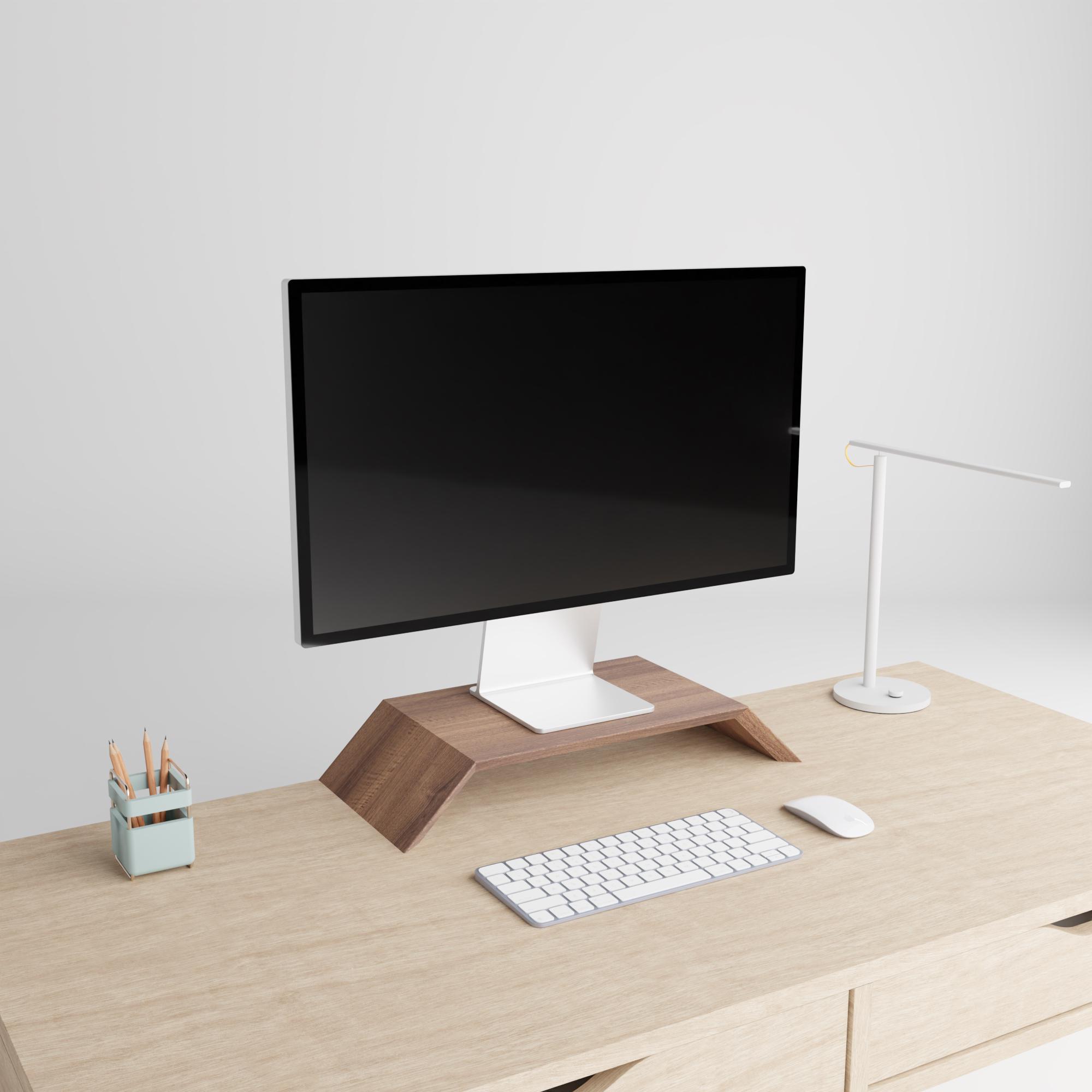 Kaptivate Walnut Monitor Stand | Monitor Riser | Wooden Desk Organiser ...