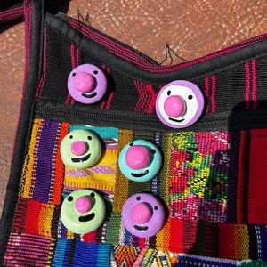 Handmade Clown Face Magnet & Pin Set: Circus Decor