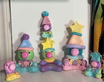 Miniature Clay Clown Desk Buddies