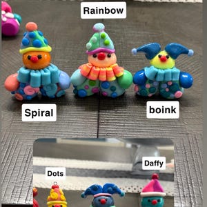 UV Reactive Polymer Clay Clown Figurines: Mini Keychains, Desk Buddies, Good Luck Charms, Kandi image 15