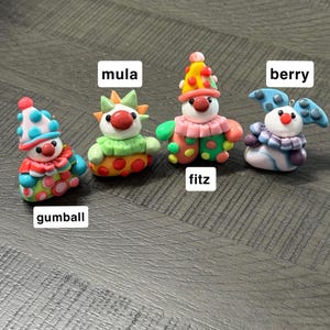 UV Reactive Polymer Clay Clown Figurines: Mini Keychains, Desk Buddies, Good Luck Charms, Kandi image 5