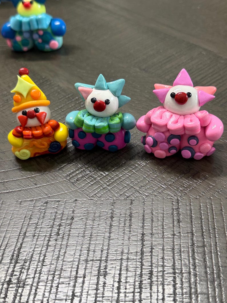 UV Reactive Polymer Clay Clown Figurines: Mini Keychains, Desk Buddies, Good Luck Charms, Kandi image 18