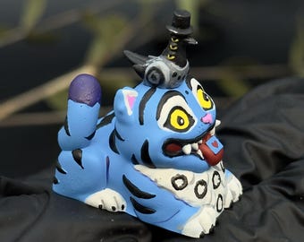 Freche Vogel Blau Tiger Tastenkappe, Derpy Cat Artisan für MX-Schalter, süßes Kawaii-Gamer Geschenk, Anime Schreibtisch Dekor, benutzerdefinierte Harz-Tab-Endkappen