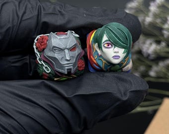 Jhin Hwei Artisan Tastenkappen-Set: Handbemalte Tastenkappen aus Harz – das perfekte Geschenk für League of Legends-Spieler