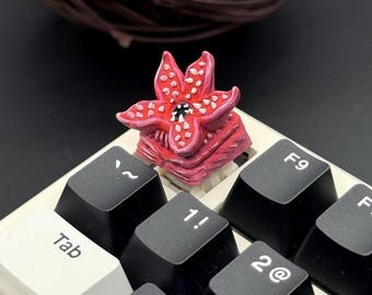 Dämonisches Blumenmonster-Tastenkappen-Design | Tastenkappe mit böser Kreatur aus Kunstharz | Mechanische Tastatur | MX-Schaft