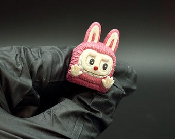 Ręcznie robiony różowy króliczek Artisan Keycap: Mechaniczna klawiatura dla gracza