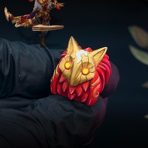 Kindred Tastenkappe, handbemalter Wolf-Handwerker, benutzerdefiniertes Gamer League of Legends Geschenk, mechanisches Cherry MX Tastatur-Zubehör