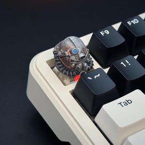 Power Armor Keycap - T-51 Helmet Artisan Key cap for Mechanical Keyboard - Post-Apocalyptic Gamer Gift