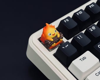 Calcifer Artisan Keycap — Cute Fire Demon for Mechanical Keyboard — Anime Inspired Gift