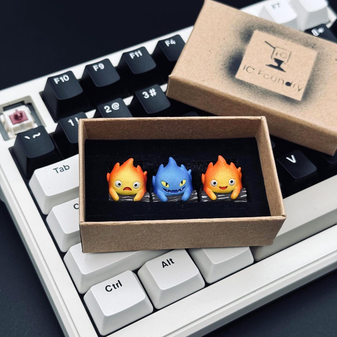 Anime Fire Spirit Artisan Keycap Set – Hand Painted Resin Keycaps for ...