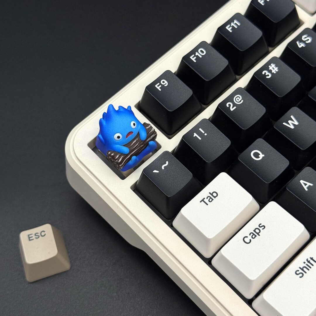 Blue Calcifer Artisan Keycap, Hand-painted Flame Resin Keycap for Anime ...
