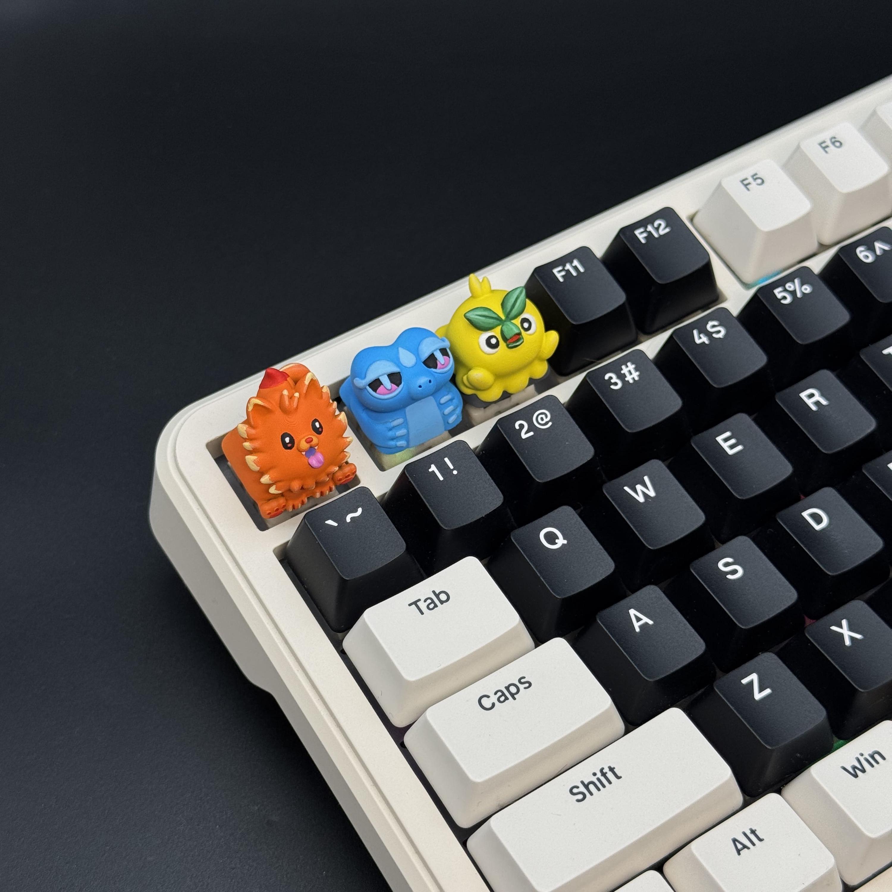 Starter Trio Keycap Set: Grass Bird, Fire Canine, Water Lizard Artisan ...