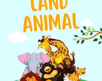 30 Cute Animal Coloring Book Pages | Land Animals Coloring Book | Baby Animal Coloring Book | Animal Coloring Pages for Kids | Coloring Book