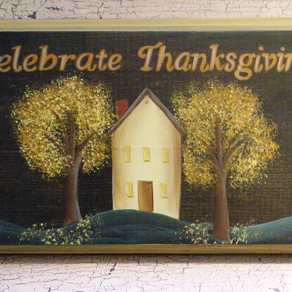 Thanksgiving, porch decor, Fall Sign, handpainted, wall decor, Autumn plaque, Hand Painted Saltbox Prim, OFG Team, door hanger, wood sign