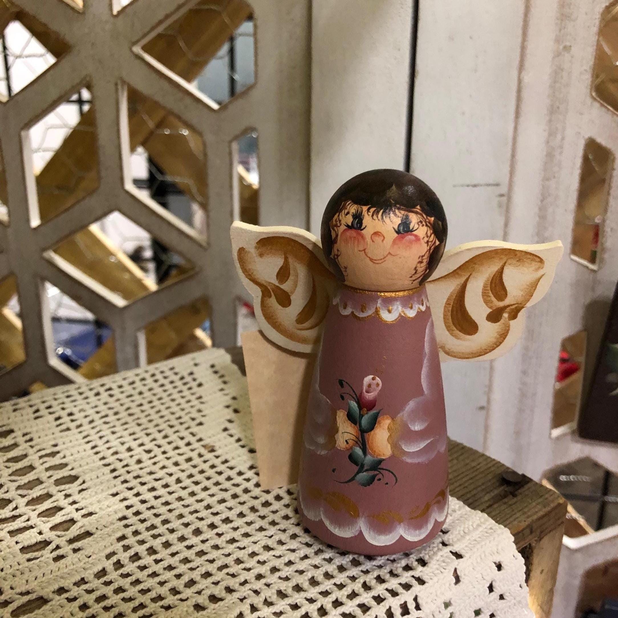 Turned Wood Angel - Etsy