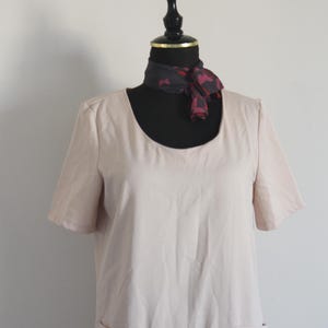 Minimalist Powder Pink Tunic Dress, Casual Short Sleeve with Pockets