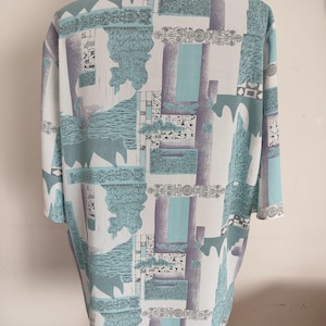 vintage 80s, vintage shirt,colorful blouse,abstract print,retro fashion,80s clorful shirt,retro art shirt,oversize shirt,summer blouse,