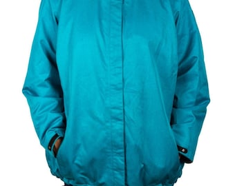 Vintage Nanok Hooded Outdoor Jacket | Turquoise Retro Winter Coat | 90s Unisex Windbreaker