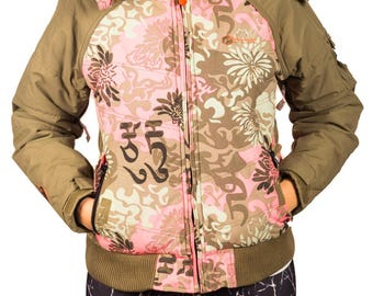 Vintage Patterned Jacket | Retro Hooded Bomber | Floral Camo Winter Jacket | Y2K Streetwear Coat