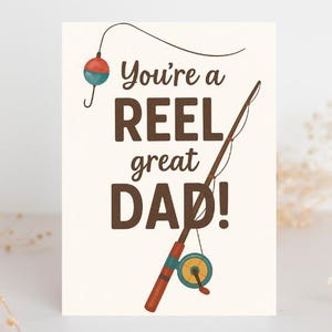 Afdrukbare Vaderdagkaart | Visthema: je bent een HASPEL Geweldige vader | Grappige woordspelingkaart voor papa | Direct downloaden | Digitale kaart voor hem
